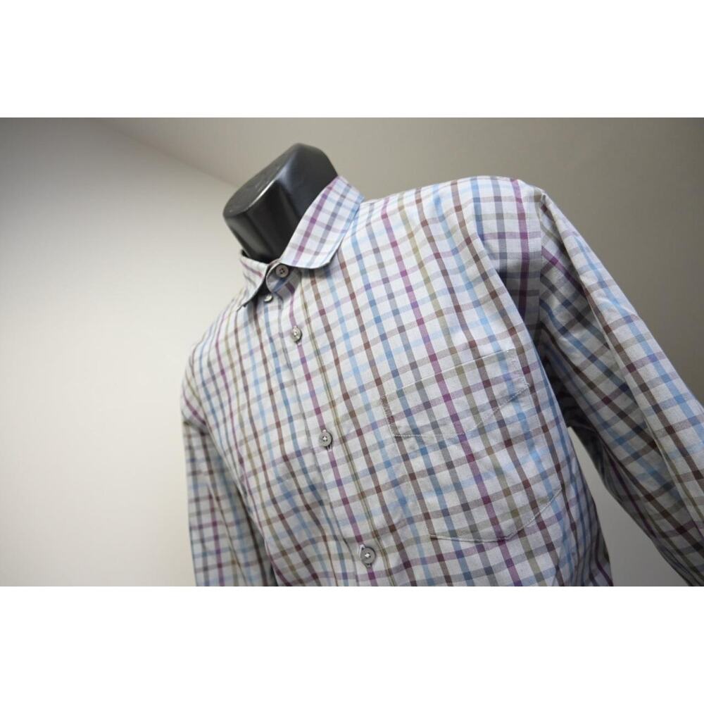 UntuckIt‎ Dress Shirt Designer Plaid Classic Fit Long Sleeve Mens Size XL